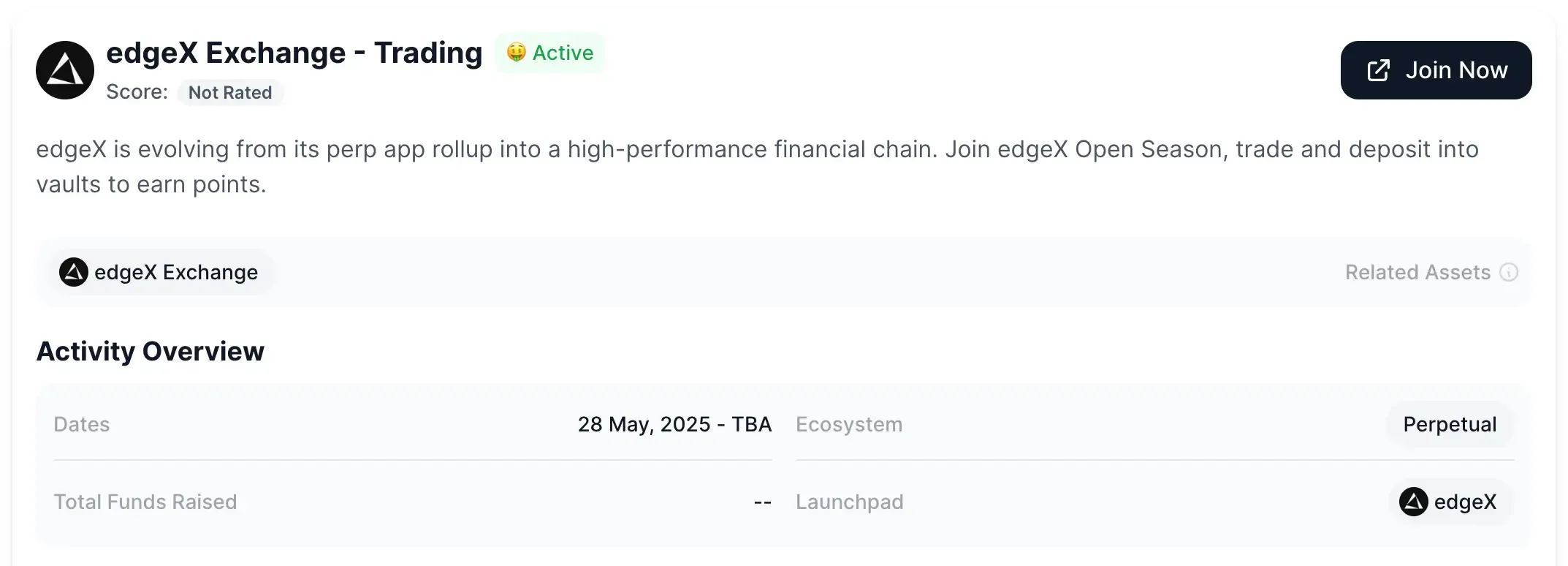 "edgeX Exchange" activities