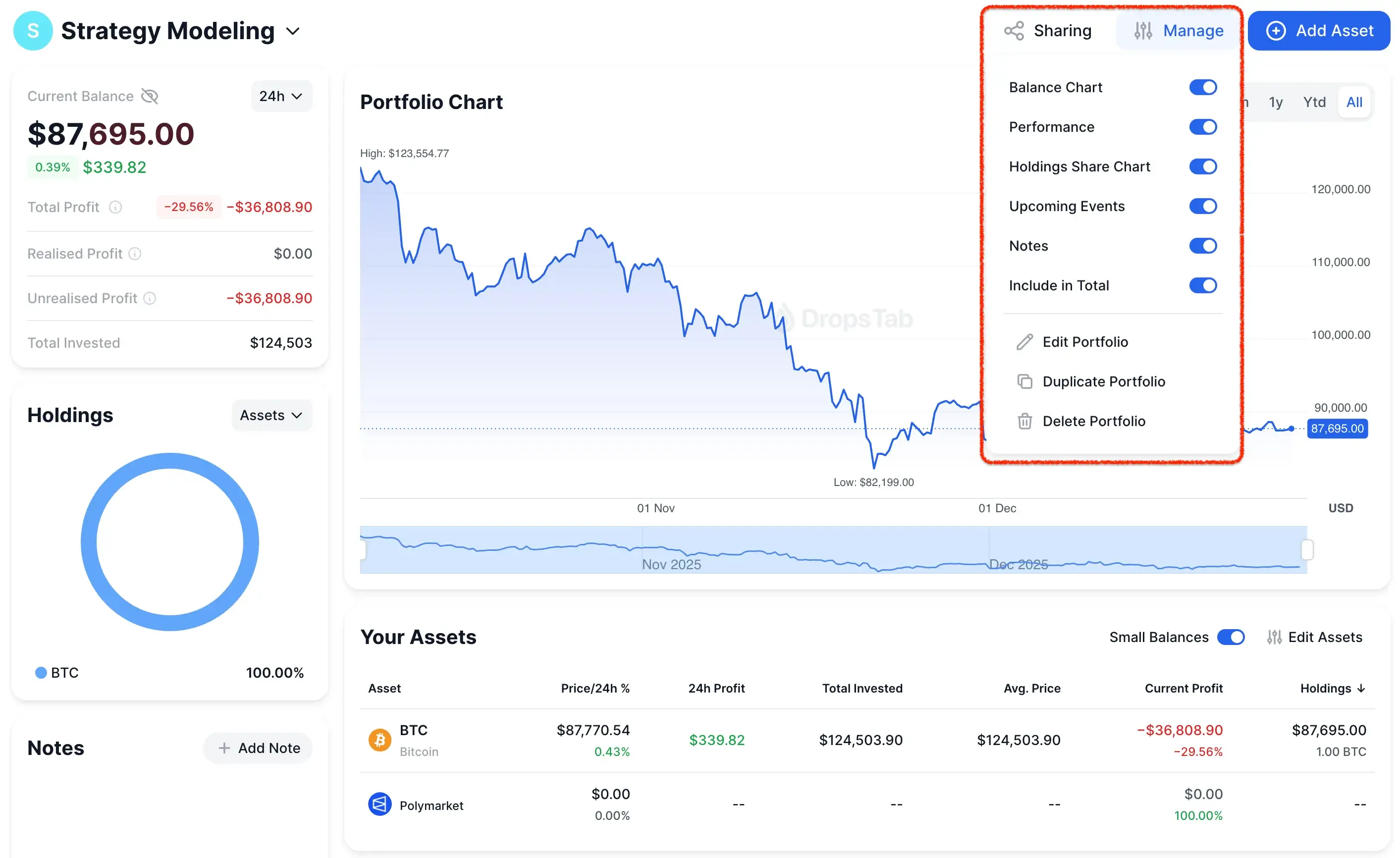 How to set up a custom crypto portfolio — step 7