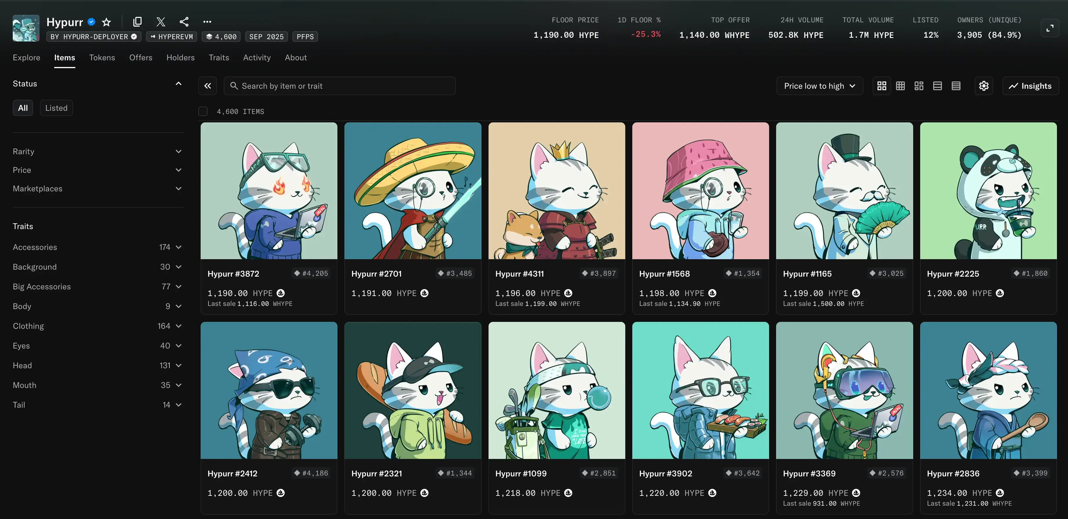 Koleksi OpenSea Hypurr