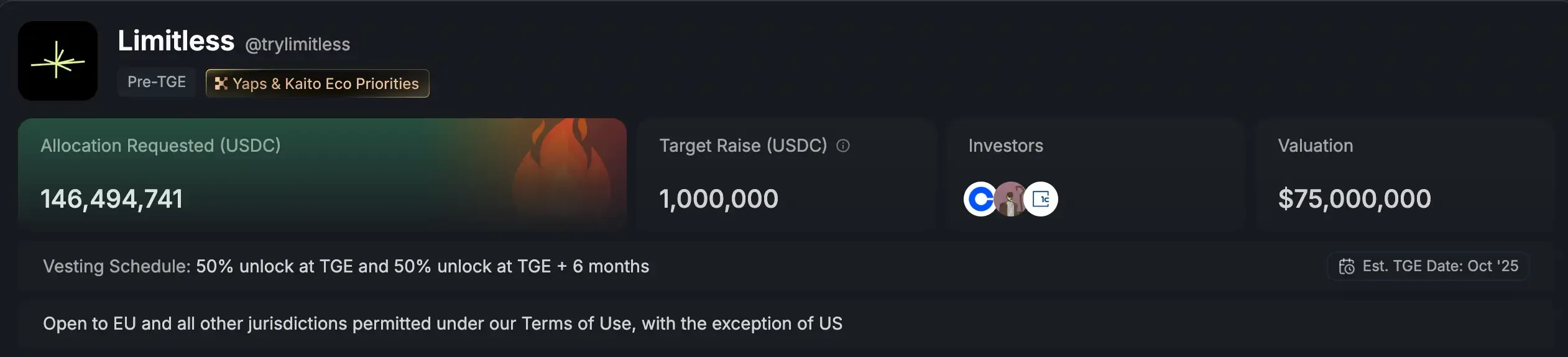 Limitless on Capital Launchpad