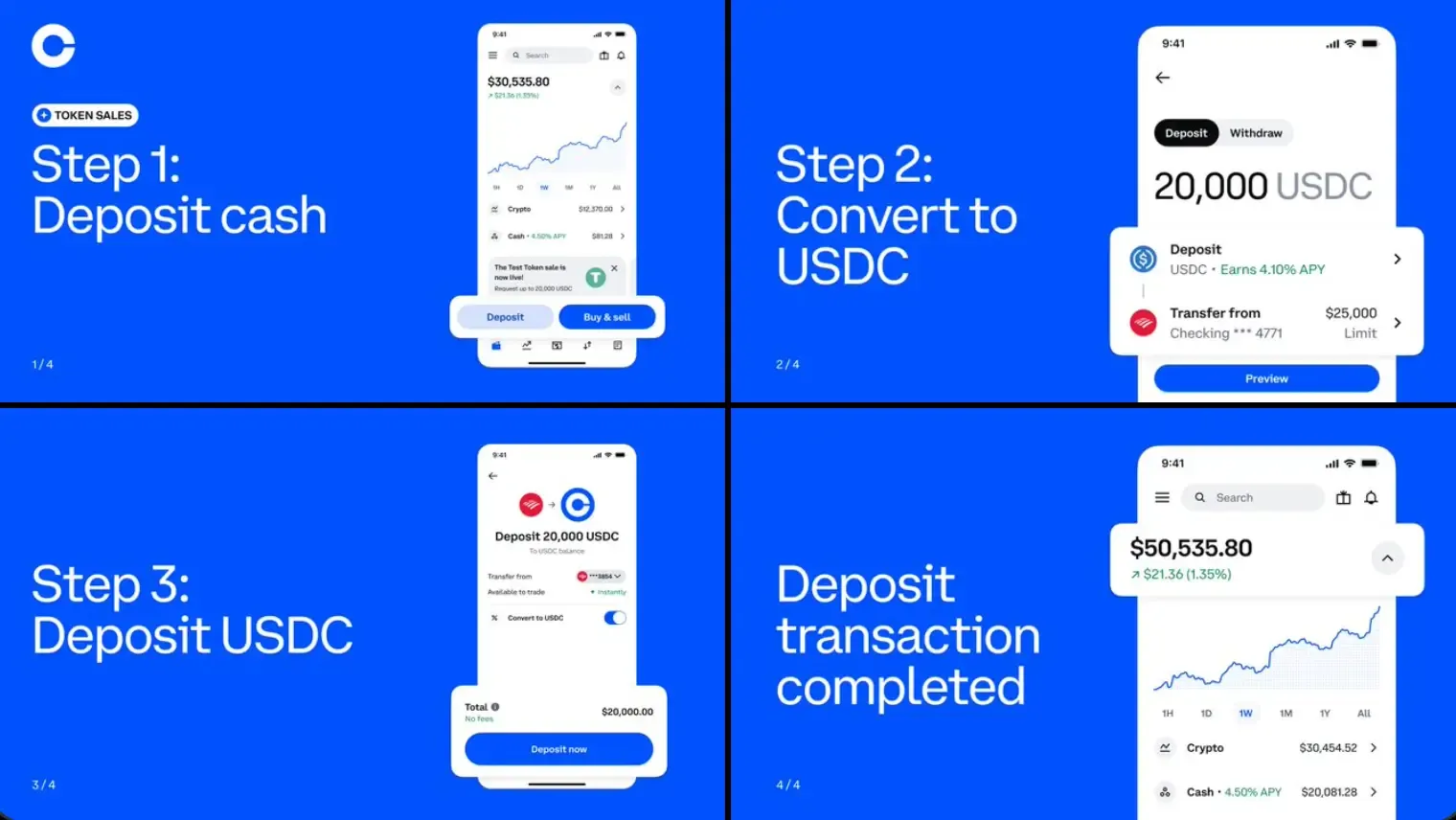 Guía de ventas de tokens de Coinbase paso 1