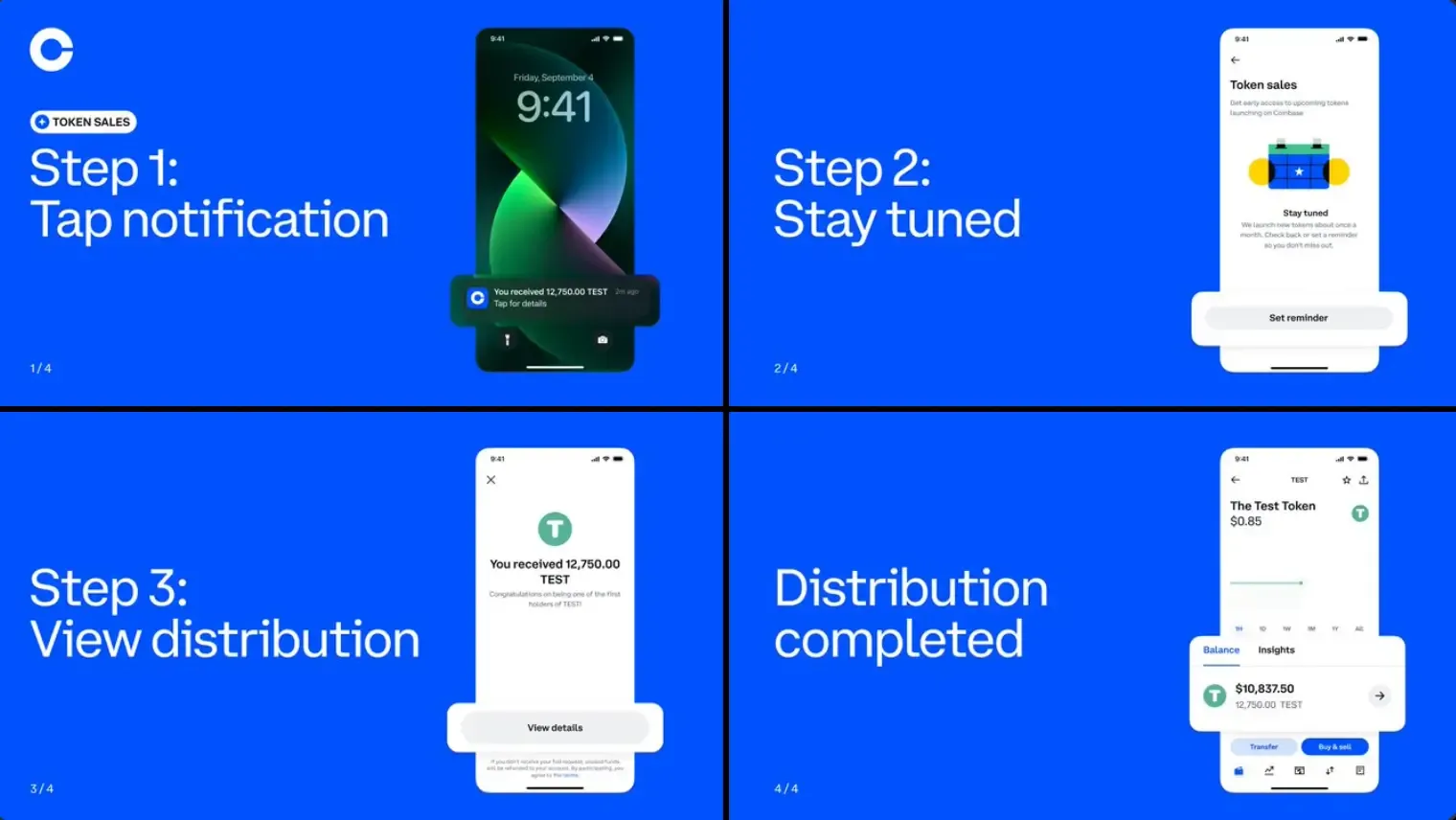 Guía de ventas de tokens de Coinbase paso 3