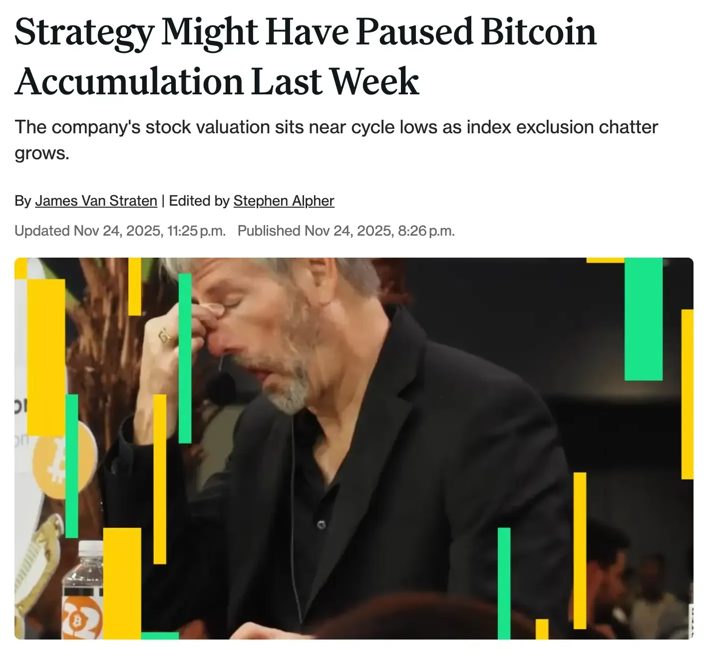 Strategy might have paused Bitcoin accumulation