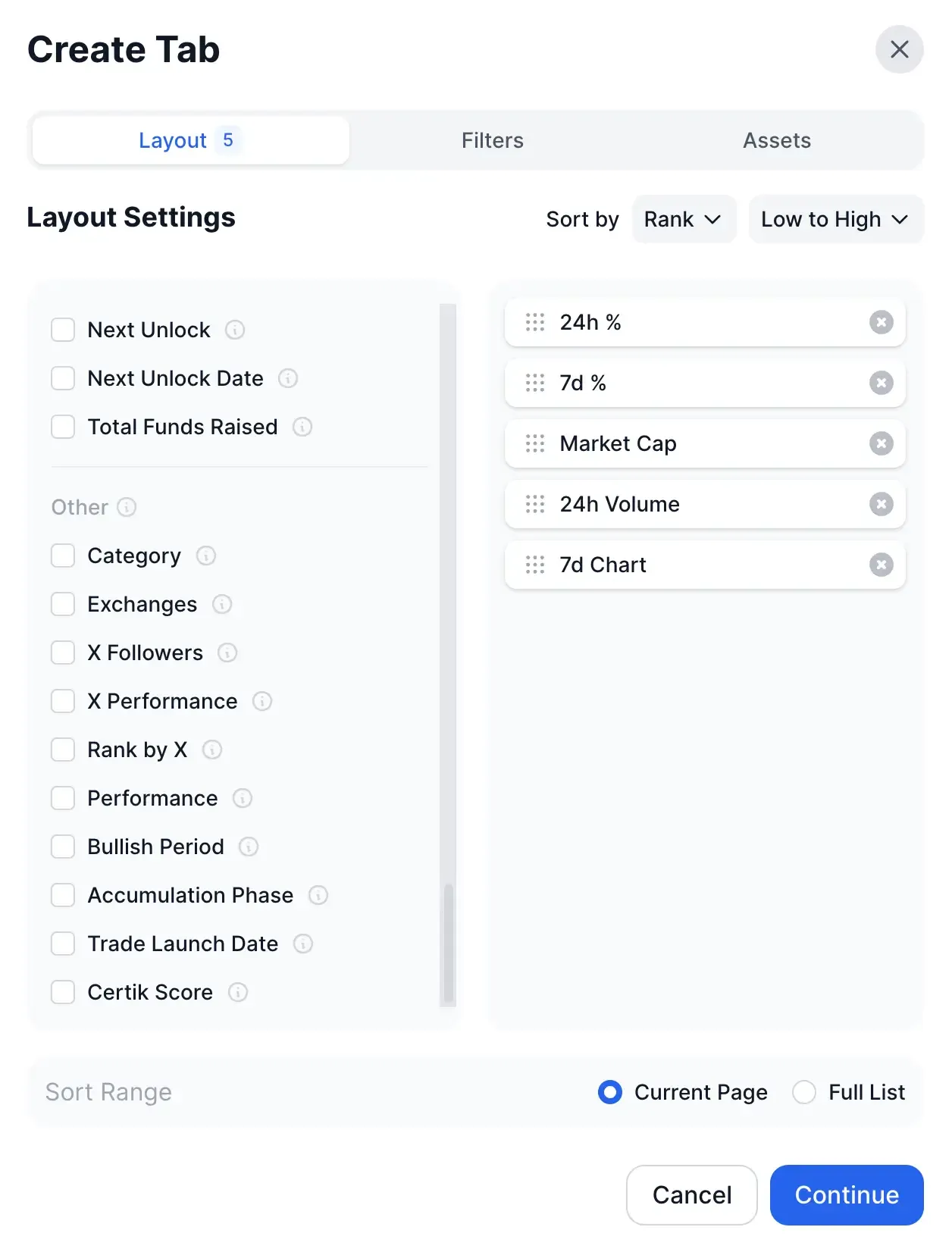 DropsTab — Configuración de diseño de pestañas